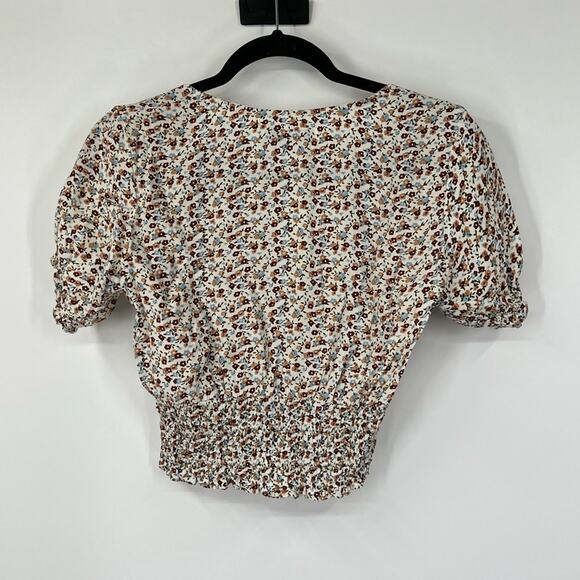 Faithfull the Brand Aurelia Floral Crop Top Ruched Waist - Picture 4 of 5